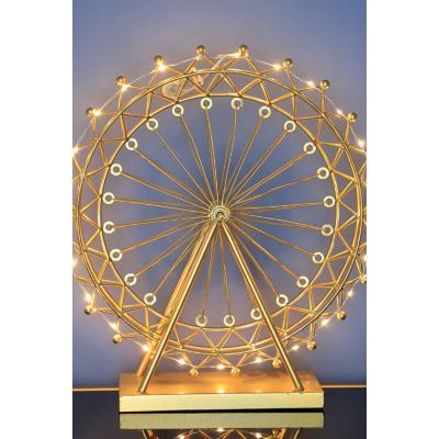 China Assesories Morocco Home Office Decor Wrought Iron Retro Minimalist Romantic Hallway Ferris Wheel Ornaments Living Room With Light for sale