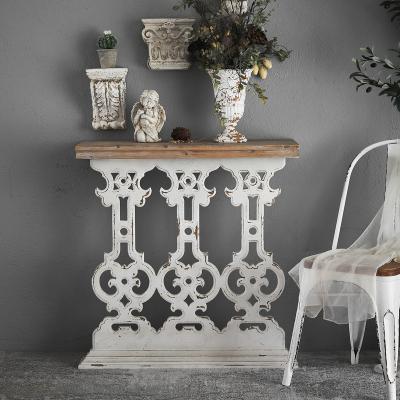 China Luxury Assembled Stain Decor Living Room Hallway Corner Console Table Porch Porch Table for sale