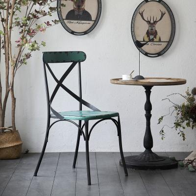 China Industrial American Green Ironwork Chair Cafe Chair Retro Chair for sale