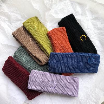 China Knit Cloth 2020 New Style Moon Embroidery Knit Cloth Wide Ladies Sports Hair Bands BOHO Soft Headband Accessories For Women for sale