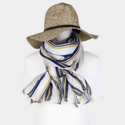 China Wholesale Soft New Style Colorful Striped Printed Scarf For Lady for sale