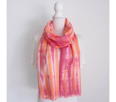 China New style retro handmade tie-dyed ethnic cotton and canvas hand feel long style scarf multicolor optional for sale