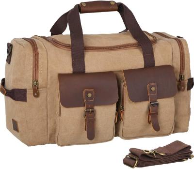 China Custom Camino Mens Womens Fashion Logo Travel Duffle Bag For Gym Overnight Bag With Shoes Compartment Brown for sale