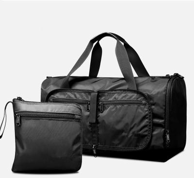 China Fashion Travel Multifunctional Waterproof Black Bag Gym Bag Foldable Large Capacity Portable Sports Bag for sale