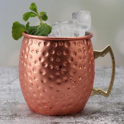 China Viable Moscow Mule Mug 18oz Copper Hammered Wine Drinking Mugs Mug Bar Gift Set for sale