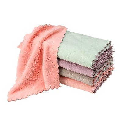 China Viable Wholesale Coral Velvet Swedish Dishcloth Microfiber Oil Free Cleaning Cloth for sale