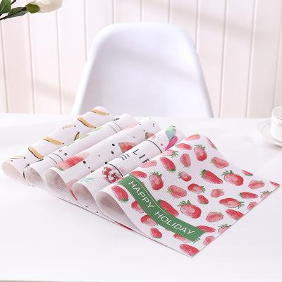 China Sustainable Ins Fruit Printing Place Mat Household PVC Table Mat Tropical Plant Decorative Mat for sale