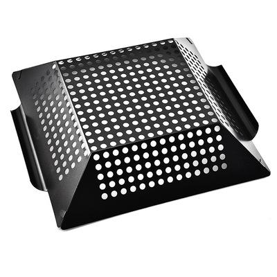 China Home Outdoor Kitchens Factory Sales Hot Easily Cleaned BBQ Basket Stainless Steel Square Vegetable BBQ Grill Basket for sale