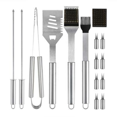 China Durable Stainless Steel Easily Cleaned 16 Pcs Outdoor BBQ Accessories Tool Kit Multi BBQ Cooking Tools for sale