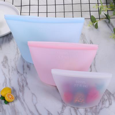 China Modern Home Kitchen Food Grade Silicone Food Storage Fresh Sealed Reusable Sandwich Bag for sale