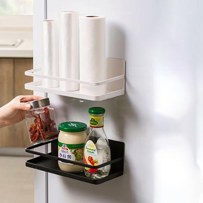 China Viable Single Row Shelf Side Rack Kitchen Spice Rack Wall Hanging Fridge Magnetic Sundries Organizer for sale