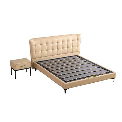 China Unique Soft Storage Private Label Genuine Leather King Size Double Bed Modern Furniture for sale