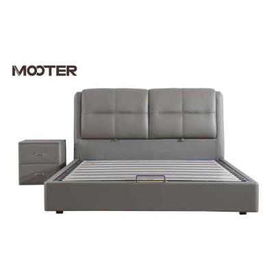 China Comfortable Simple Modern Home Furniture Soft Bed Solid Wood Double Bed Solid Wood Contemporary for sale