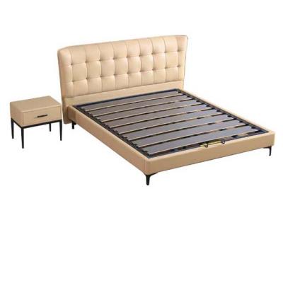 China Comfortable Modern Home Bedroom Furniture Full Size PU Leather Bed Frame for sale