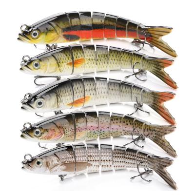 China Vivid Fish Action Custom 140mm ABS Plastic 23g Plastic 8 Segment Swimming Porcelain Made Swimbait Painted Fishing Lure On Sale for sale