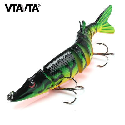 China Vivid Fish Swimming Action 5 In 1 Bait Jointed Pike Fish 9 Swim Box High Quality Segmented Lure Building Set for sale