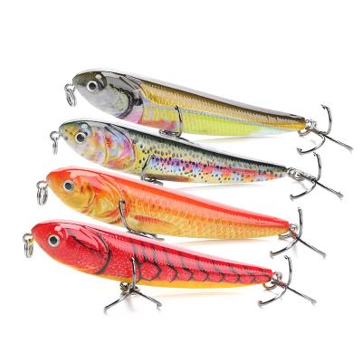 China OEM High Quality Unpainted White Hooks Action 70mm Vivid Fish Triple 6g Pencil Swimming Artificial Fishing Lures Hard Bait Fishing Tackle Co for sale