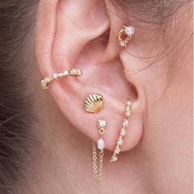 China FASHIONABLE promotion simple geometric cuff bar set earring gold vermeil 925 sterling silver jewelry wholesale for sale