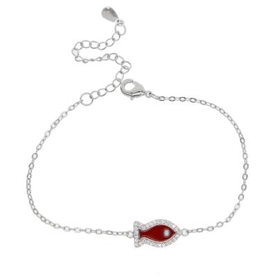 China FASHIONABLE Red Minimalist Tiny Link Chain Bracelets Charm Fish Promotion Delicate Tasty Girly Bracelet for sale