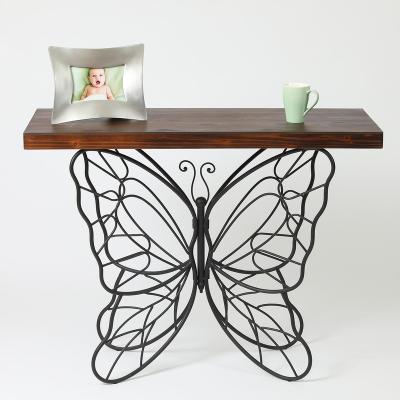 China Traditional decoration household coffee table wood and metal butterfly for sale