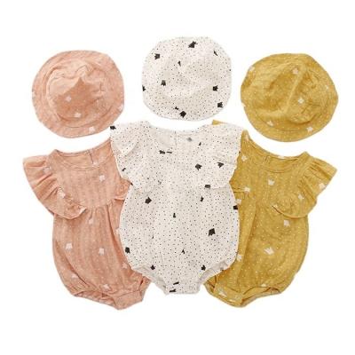 China 2021 Summer Newborn Infant Princess Lantern Sleeve Jumpsuit Baby Girls Rompers Ruffles Printed Jumpsuit for sale