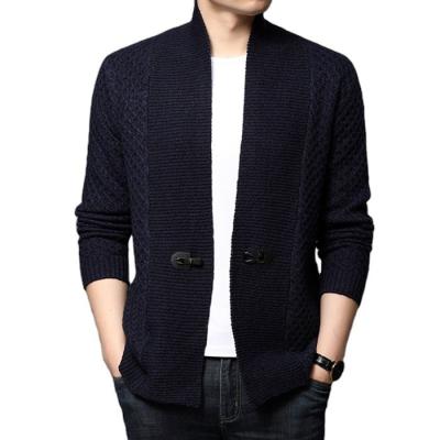 China Autumn Winter Mens Knitted Cardigan Sweaters Shawl Collar Solid 2021 Anti-wrinkle Knit Jackets For Men for sale