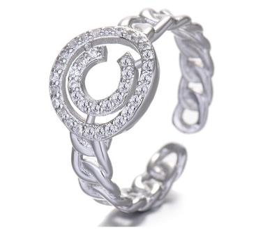 China Advanced Initial Letter Ring Modern Letter Charm Ring high quality and trending good prices for sale