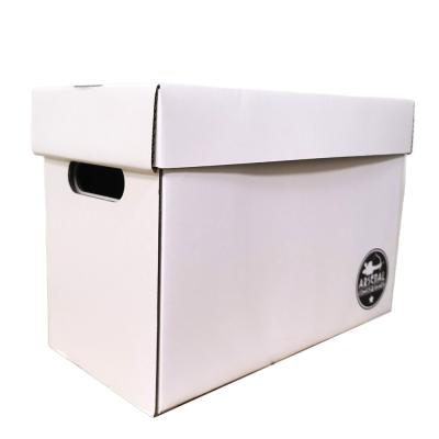 China Custom Wholesale Cardboard Recyclable Corrugated Comics Storage Box White Paper Shoe Box Customized With Lid for sale