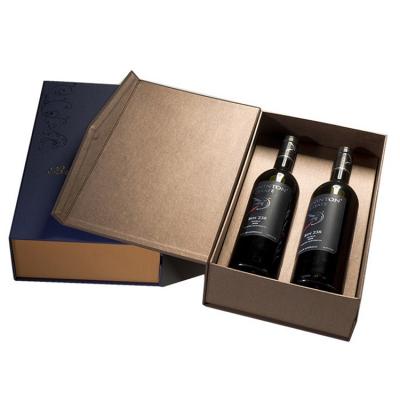 China Recyclable Custom High Quality Rigid Cardboard Partitions Gift Boxes For Wine Bottles for sale