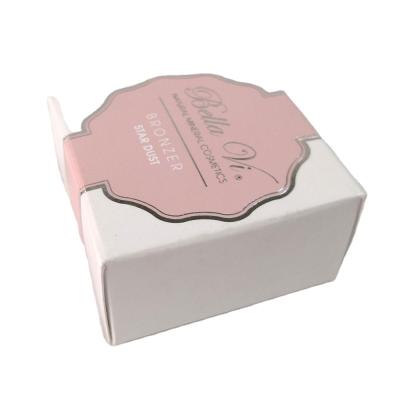 China Hot Selling Recyclable UV Silver Foil Powder Paper Packaging Recyclable UV Cosmetic Loose Box With LOGO for sale