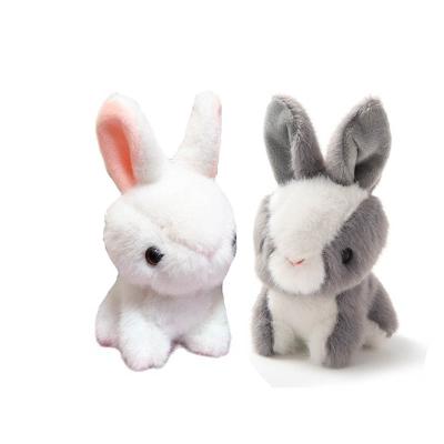 China Wholesale cotton cute new simulation 10cm rabbit plush toy key chain sound dolls short haired pendant soft gifts for sale