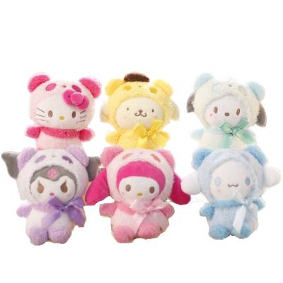 China Wholesale Cute Key Chain Pendants Gifts Cat Dog Stuffed Dolls Kuromi Melody Plush Toys Fashion 4inch Cotton Animals Monster Rabbit for sale