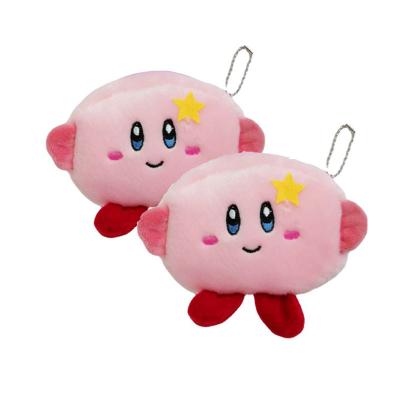 China Wholesale 10cm Cute Fashion Pink Kirby Plush Toys Cotton Stuffed Dolls Small Key Chain Pendants Coins Bag Purse Gifts Keychain For Girls for sale