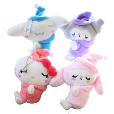 China Wholesale 10cm Cotton Small Animal Rabbit Cat Dog Stuffed Dolls Kuromi Melody Plush Toys Cute Key Chain Pendants Gifts for sale