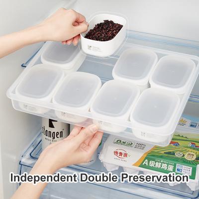 China Plastic Freshness Preservation Food Container Storage Preservation With Freshness Sealed Transparent Lunch PP Kitchen With Lid 8 Inner Box for sale