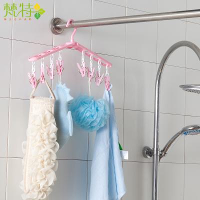 China China Factory Wholesale Foldable Clothes Drying Rack Hook Wall Hanger Plastic Folding Clothes Drying Rack for sale