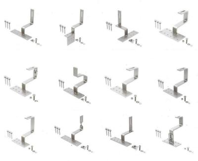 China Aluminum Solar Frameless Module Roof Hooks For Solar Mounting Systems for sale