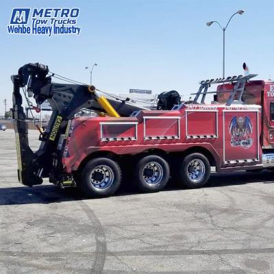 China Wehbe Heavy Metro 35 Ton Multifunctional Tow Truck Wrecker Flat Shape Wrecker Truck Body 35 Ton for sale