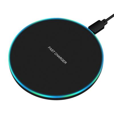 China Mobile Phones Qi 10W Phone Charger Pad Aluminum Wireless Lightweight Fast Charging Wireless Charger for sale