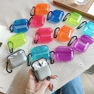 China Protector Cover For Airpod Case Neon, Ultra Thin Transparent Clear PC Hard Earphone Candy Color Protective Case Cover For Airpods 1 2 pro Fundas for sale