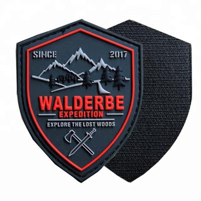 China Sustainable DFA Custom Embossed Soft Garment 3d PVC Patch for sale