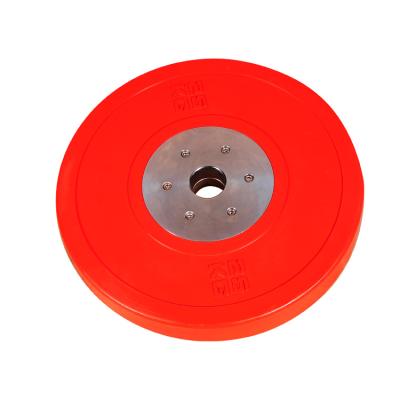 China Competition Durable High Quality Colorful Rubber Coated Cast Iron Weight Lifting Bumper Plate for sale