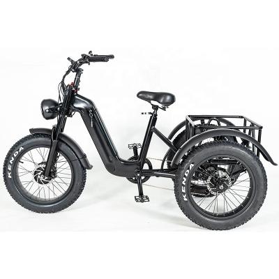 China US/EU Warehouse Fantas-Bike 3 Wheel Electric Snow Tricycle Unisex Ebike 20inch Fat Tires For Adult Older Electric Scooter With Basket for sale