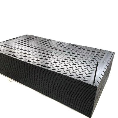 China Advertising 12mm black ground protection mats with two secured sides. 4'x8'x8' uhmwpe Plastic HDPE Temporary Road Mat for sale