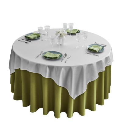 China Wholesale CLASSIC round restaurant banquet solid color dining table hotel damask tablecloth large wedding tablecloth for sale