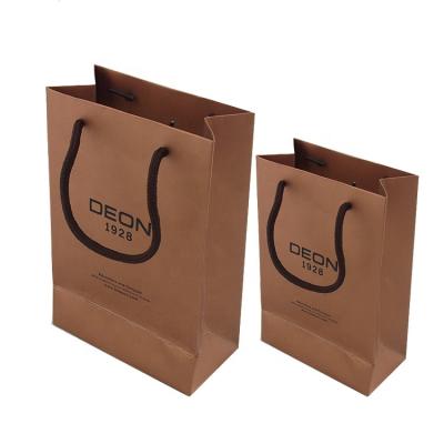 China Wholesale Recyclable Cheap Custom Printing Kraft Paper Natural Brown Bag For Clothes, Folding Shopping Bag With Factory Price for sale