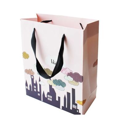 China OEM Logo Printed Cute Custom Recyclable Eco Friendly Paper Shopping Bag , Gift Paper Bag for sale