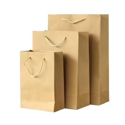 China Factory direct sale craft paper material recyclable cheap shopping bag with handles for sale