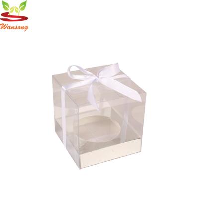 China Biodegradable Custom Clear PVC Cupcake Box With Insert for sale