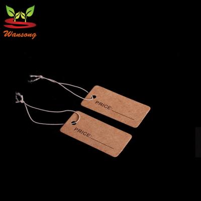 China Sustainable High Quality Custom White Brown Clothing Tags With String for sale